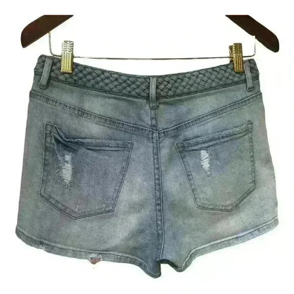 Bethany Mota Shorts Distressed Braided High Waisted Shorty - Picture 2 of 9